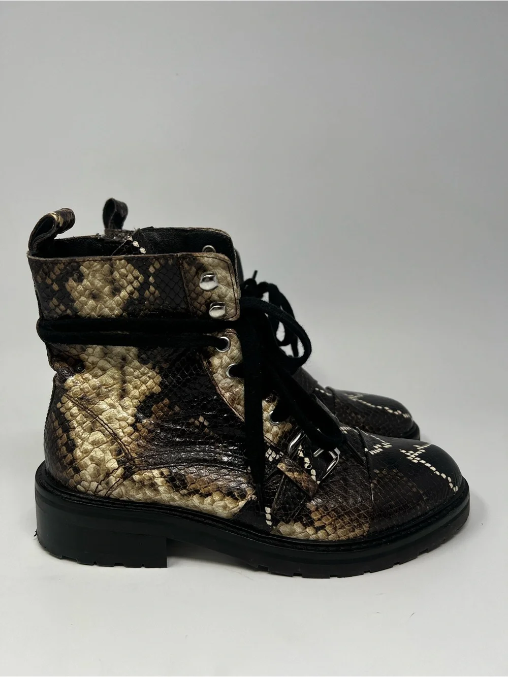 All Saints Donita Leather Snake Boots Size 8